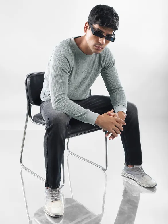 Mist Grey Cut and Sew Sweatshirt