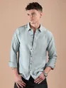 Mist Grey Textured Check Shirt