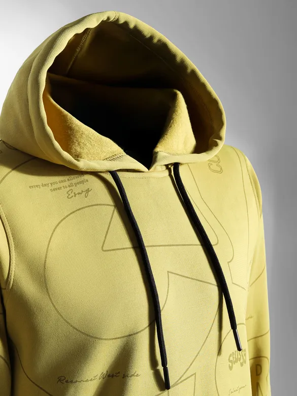 Mustard After Life Comic Printed Hoodie