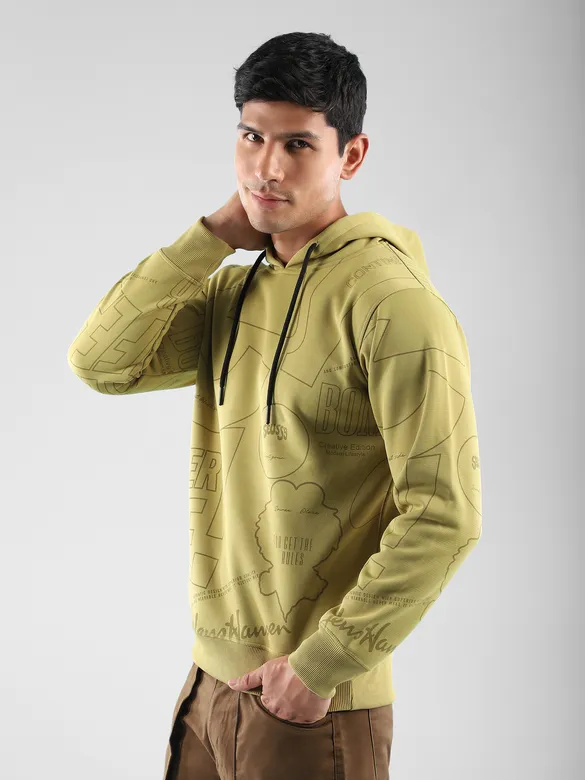 Mustard After Life Comic Printed Hoodie