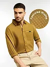 Mustard Textured Waffle Shirt