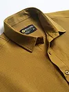 Mustard Textured Waffle Shirt