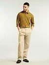 Mustard Textured Waffle Shirt