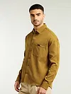 Mustard Textured Waffle Shirt