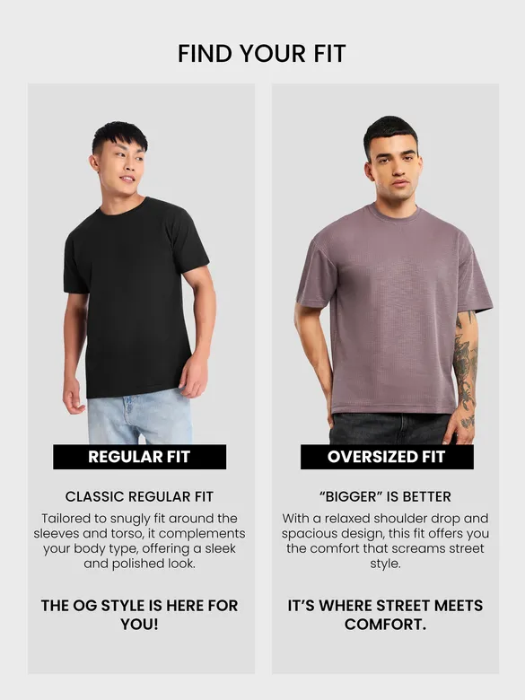 Muted Purple Ribbed Texture Oversized T-Shirt
