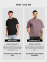 Muted Purple Ribbed Texture Oversized T-Shirt