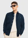 Navy Blue Cord Dobby Shirt For Men