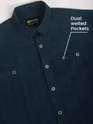 Navy Blue Cord Dobby Shirt For Men
