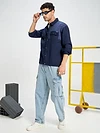 Navy Blue Denim Shacket for Men