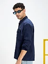 Navy Blue Denim Shacket for Men