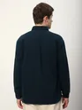 Navy Blue Double Yoke Overshirt