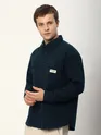 Navy Blue Double Yoke Overshirt