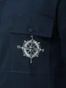 Navy Blue Embroidered Pocket Shirt