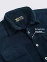 Navy Blue Flap Pocket Corduroy Shirt