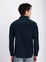 Navy Blue Flap Pocket Corduroy Shirt