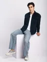 Navy Blue Flap Pocket Corduroy Shirt