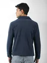 Navy Blue Patch Pocket Fleece Jacket
