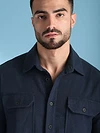 Navy Blue Recycled Flannel Shirt