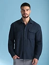 Navy Blue Recycled Flannel Shirt