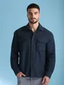 Navy Blue Recycled Flannel Shirt