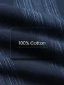 Navy Blue Striped Waffle Texture Shirt