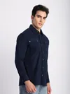 Navy Corduroy Dual Pocket Shirt