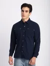 Navy Corduroy Dual Pocket Shirt