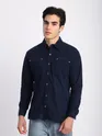Navy Corduroy Dual Pocket Shirt