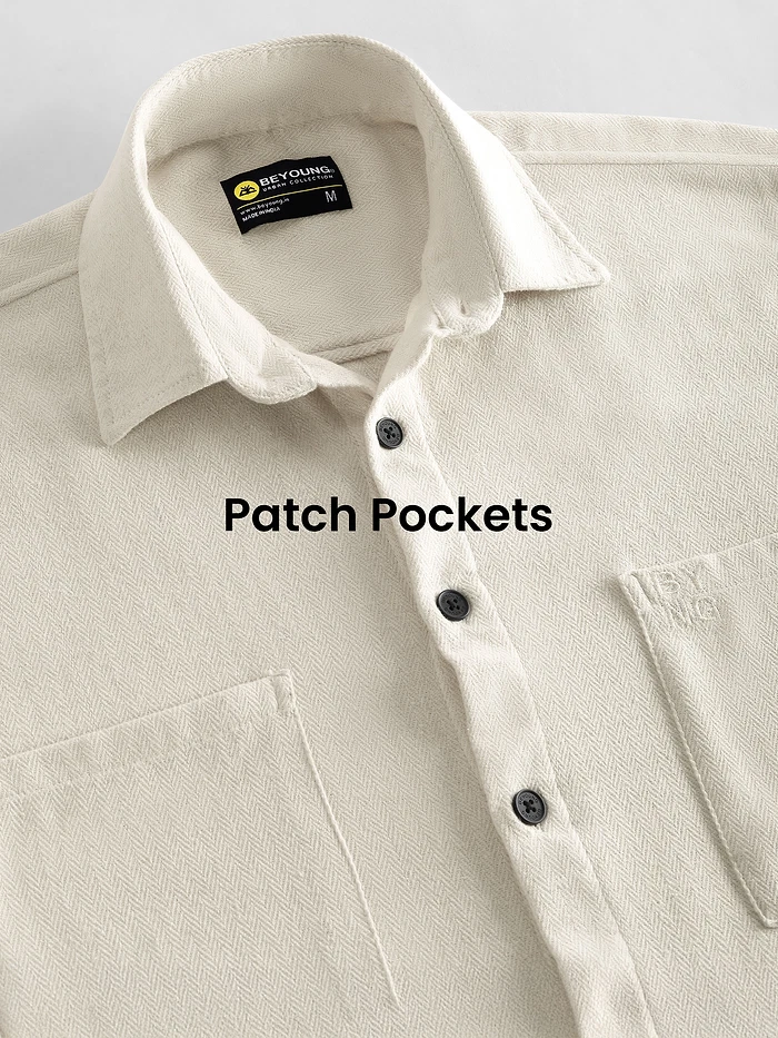 Off White Dual Pocket Cotton Shirt