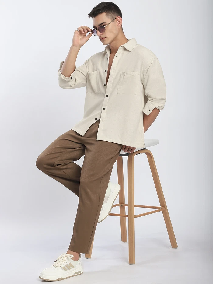 Off White Dual Pocket Cotton Shirt