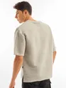 Off White Textured Oversized T-shirt