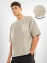 Off White Textured Oversized T-shirt