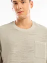 Off White Textured Oversized T-shirt