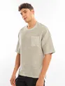 Off White Textured Oversized T-shirt