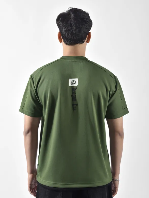 Olive Dragon Era HD Print Oversized T-Shirt