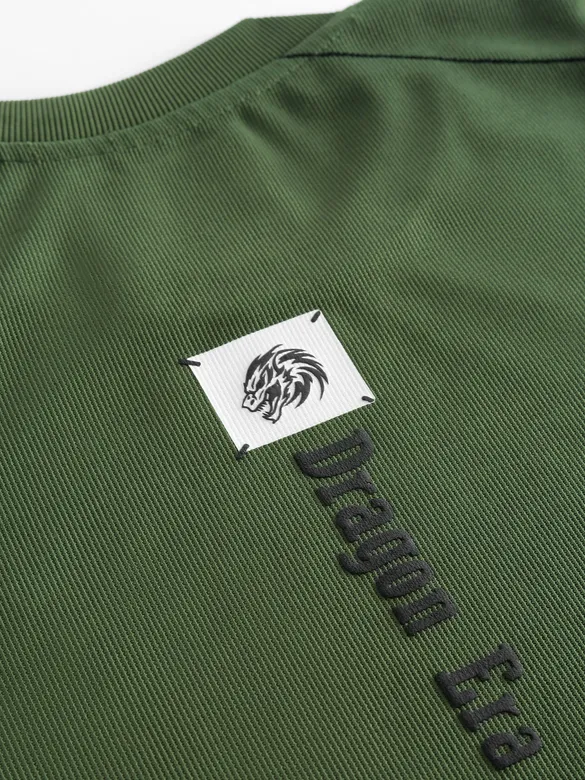 Olive Dragon Era HD Print Oversized T-Shirt