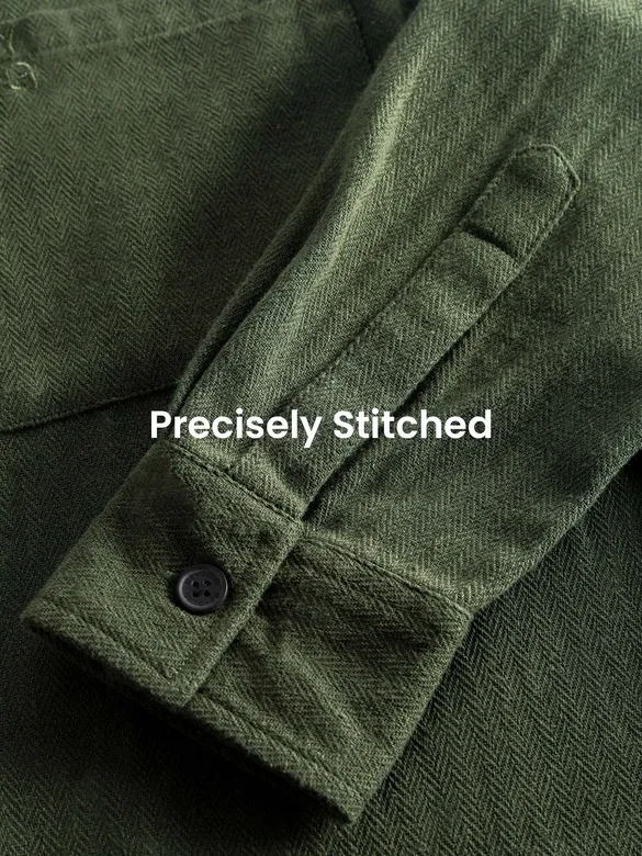 Olive Dual Pocket Cotton Shirt