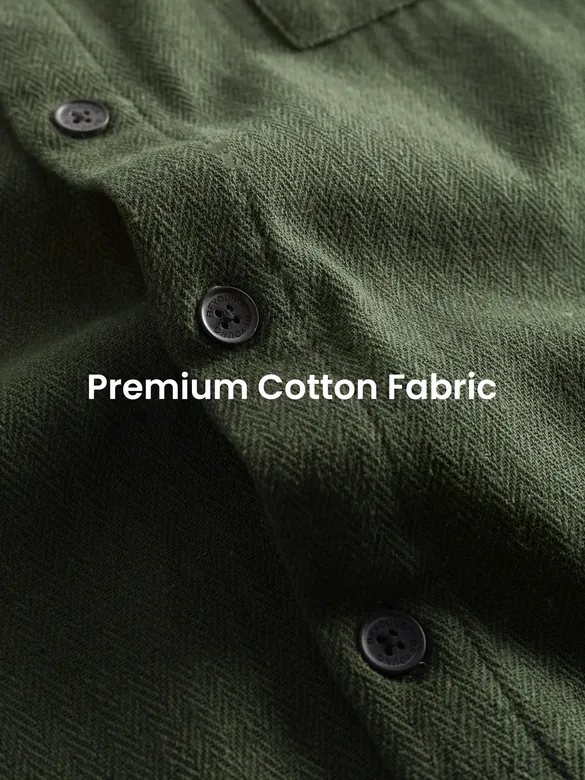 Olive Dual Pocket Cotton Shirt