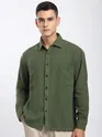 Olive Dual Pocket Cotton Shirt