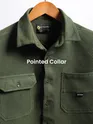 Olive Green Diagonal Striped Shirt