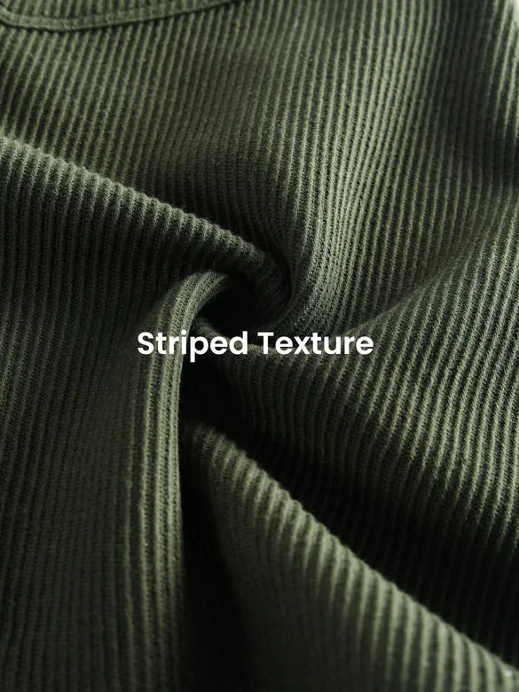 Olive Green Diagonal Striped Shirt