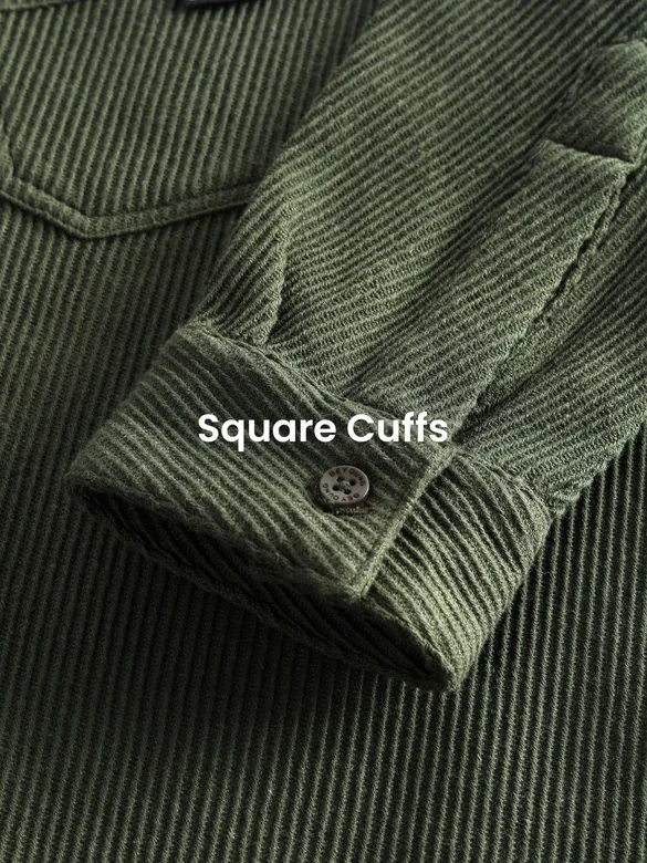 Olive Green Diagonal Striped Shirt