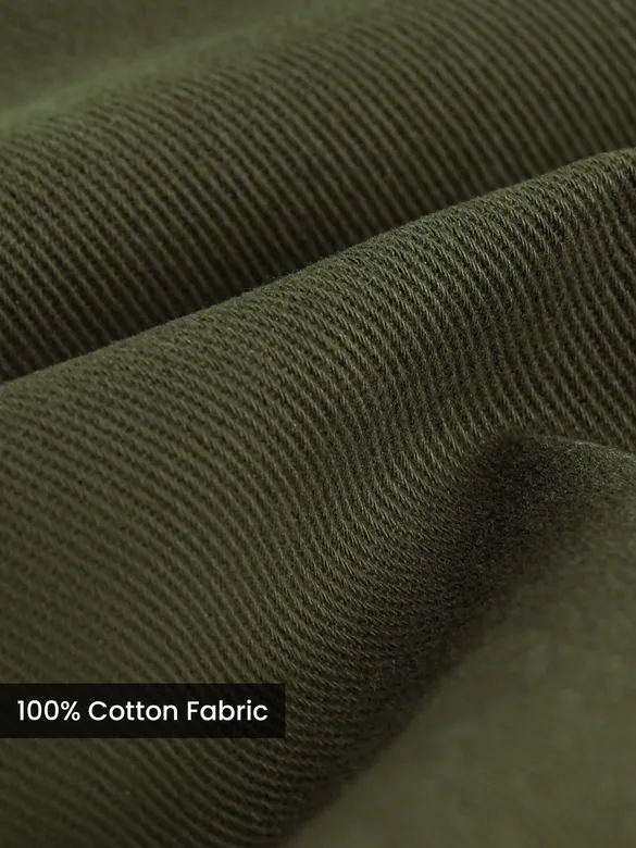 Olive Green Double Yoke Overshirt