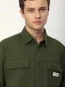 Olive Green Double Yoke Overshirt
