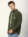 Olive Green Double Yoke Overshirt