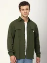 Olive Green Double Yoke Overshirt