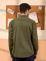 Olive Green Dual Pocket Men?s Shirt