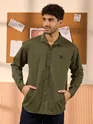 Olive Green Dual Pocket Men?s Shirt