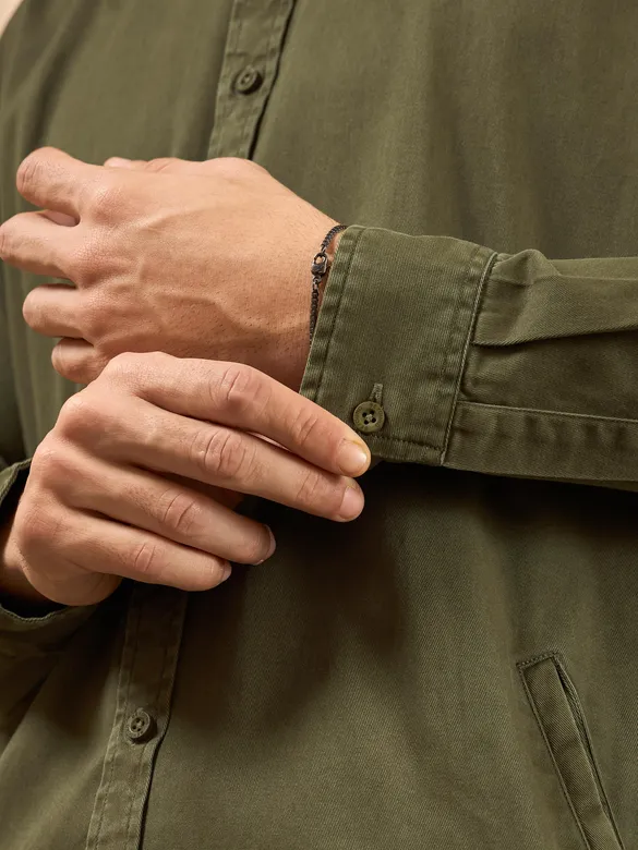 Olive Green Dual Pocket Men?s Shirt