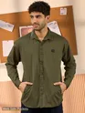Olive Green Dual Pocket Men?s Shirt